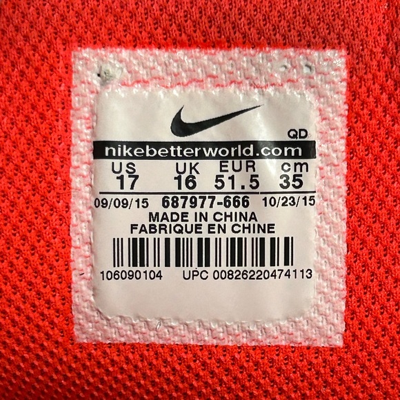 Men's Nike Air Max LTD Men’s Bright Crimson Red Yeezy CW 687977-666 SIze 17 RARE - Picture 7 of 9